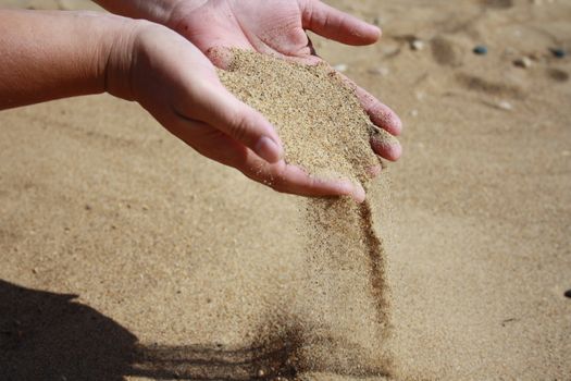 Warm sand pleasant to the touch