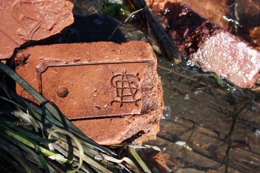 The brick which was issued at factory of mister Putjatina, during board of the tsar in Russia. (Last century)