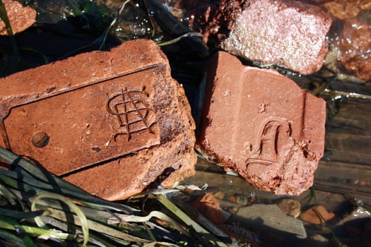 The brick which was issued at factory of mister Putjatina, during board of the tsar in Russia. (Last century)