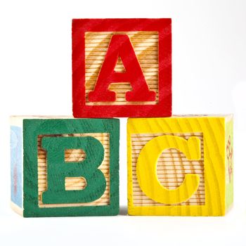 A, B, C, Letter Cubes over a white background.