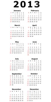 Illustration of a Simple Calendar - 2013