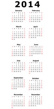 Illustration of a Simple Calendar - 2014