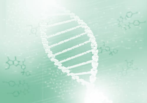 DNA helix against the colored background, scientific conceptual background