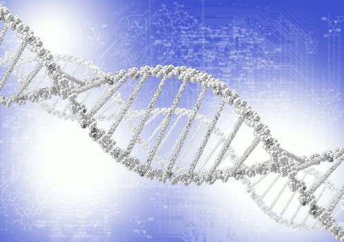 DNA helix against the colored background, scientific conceptual background