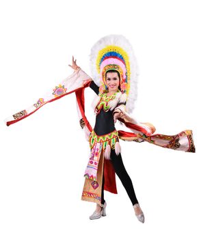 cabaret dancer on a white background