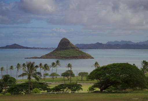 Landscape view of Moloki'i island in Oahu