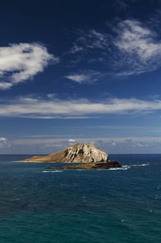 island of Manana against blue sky