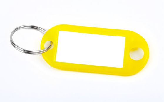 Yellow Key Tag isolated over a white background.