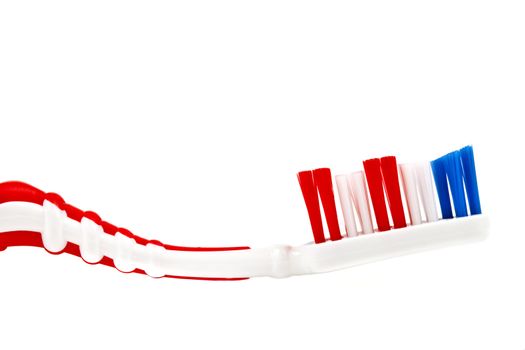 Close-up of a Toothbrush over a white background.