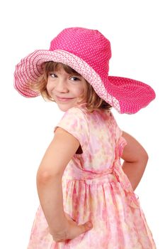 beautiful little girl with big hat