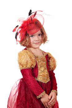 beautiful little girl with veil posing
