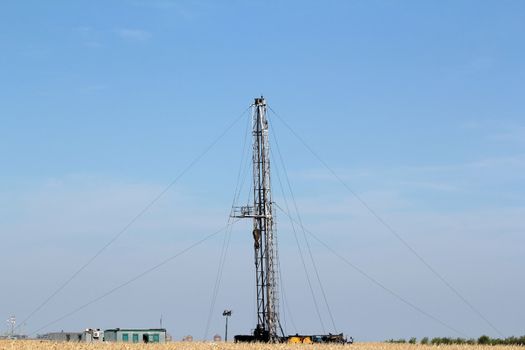 oilfield with drilling rig
