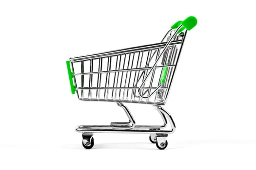 Shopping Trolley over a plain white background.