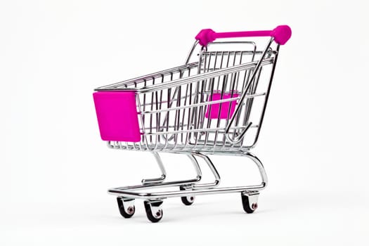 Shopping Trolley over a plain white background.