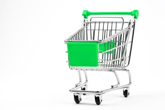 Shopping Trolley over a plain white background.