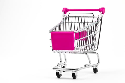 Shopping Trolley over a plain white background.