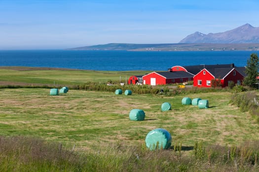 Landscape view with one beautiful cottage in Iceland