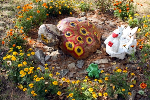 Ornaments of the children's territory, made of natural materials