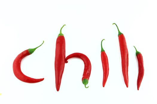 red hot chili pepper on a white background