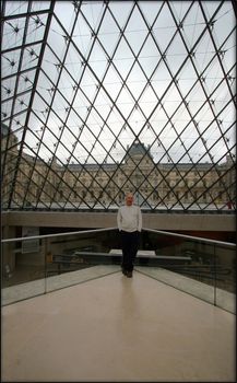 The pyramid by the Louvre in Paris