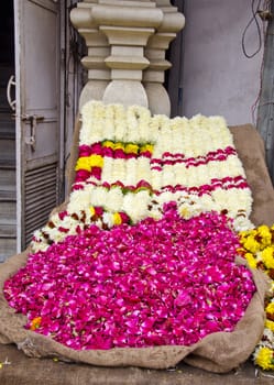 various flowers in Delhi street market, India