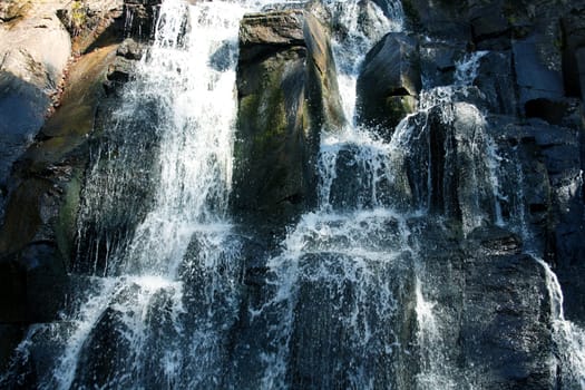 Cascades of fast, mountain falls