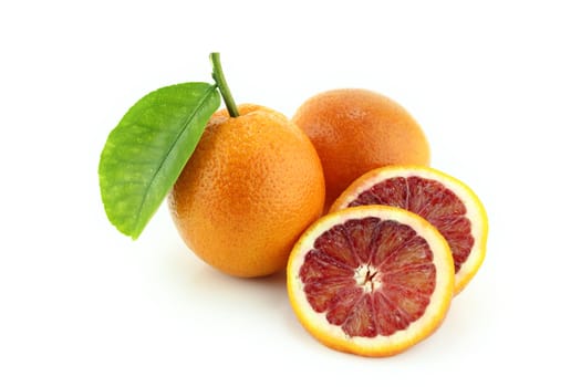 Sweet Orange Fruit with leaves.