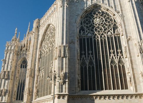 Fragments of decor of Duomo Cathedral in Milan