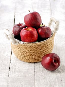 Red apples in a basket