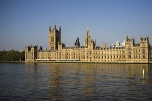 Houses of Parliament. Gothic style building on the River Thames in London, United Kingdom