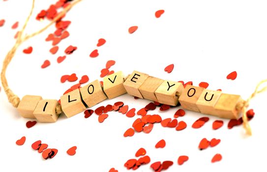 wooden blocks with the words i love you written on