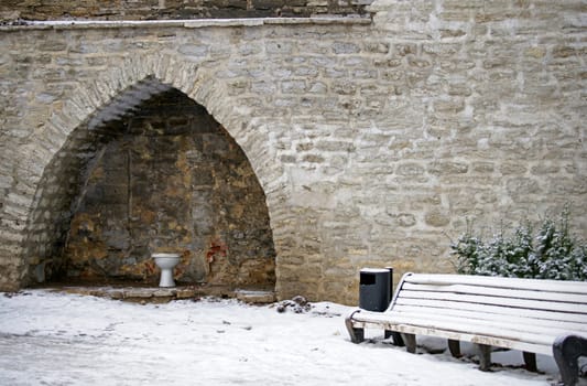 Place for relaxation near the fortress wall 