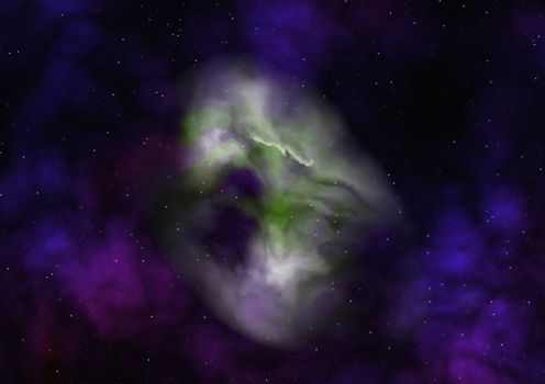 Far space being shone nebula as abstract background