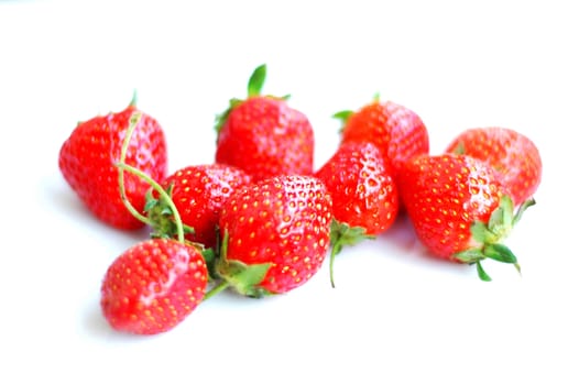Red strawberry on a white background