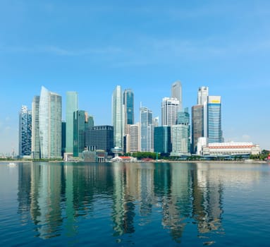 Modern city skyline of business district downtown in day