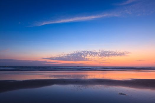 Sunset on Baga beach. Goa, India