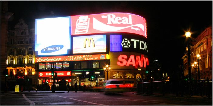 Piccadilly Circus at night in London