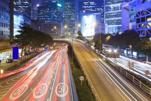 Traffic in downtown of Hong Kong