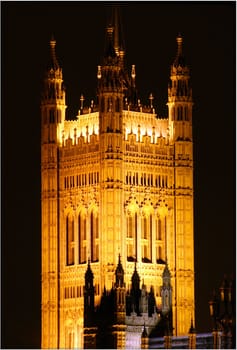 Victoria Tower on Parliament House close up