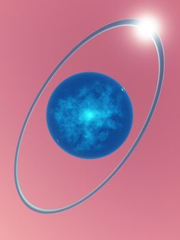 This image shows a single hydrogen atom