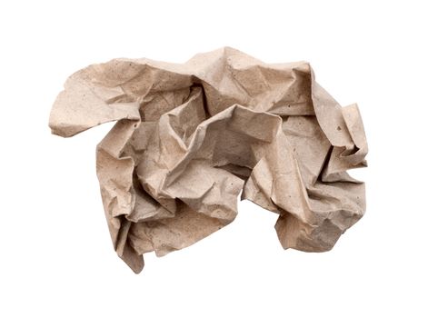 Crumpled paper isolated over white