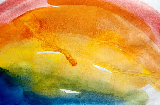 Abstract watercolors paint wet on wet paper style