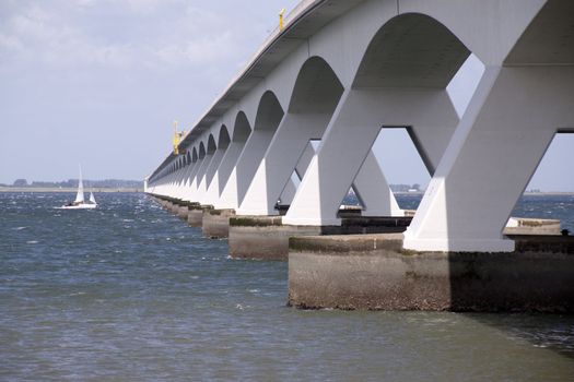 The Zeeland Bridge is the longest bridge in the Netherlands. The bridge spans the Oosterschelde estuary.


