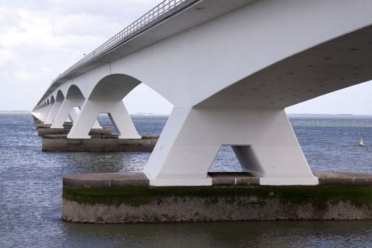 The Zeeland Bridge is the longest bridge in the Netherlands. The bridge spans the Oosterschelde estuary.