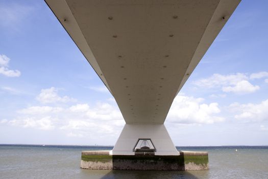 The Zeeland Bridge is the longest bridge in the Netherlands. The bridge spans the Oosterschelde estuary.