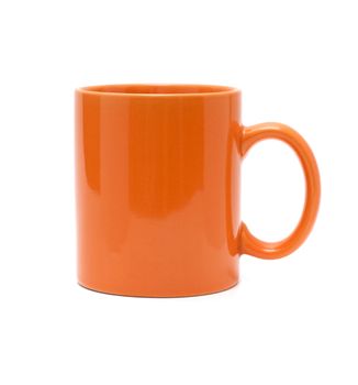 orange cup on a white background