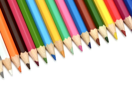 color pencils isolated on a white background