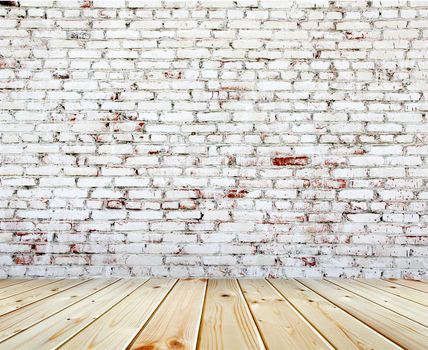 Old brick wall with white and red bricks