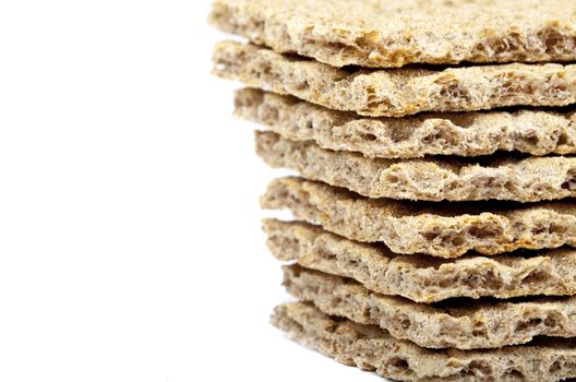 Abstract shot of a pile of crispbread.