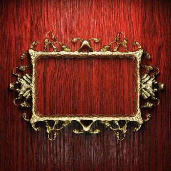 vintage golden frame on the wall